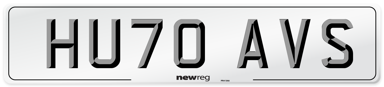 HU70 AVS Number Plate from New Reg